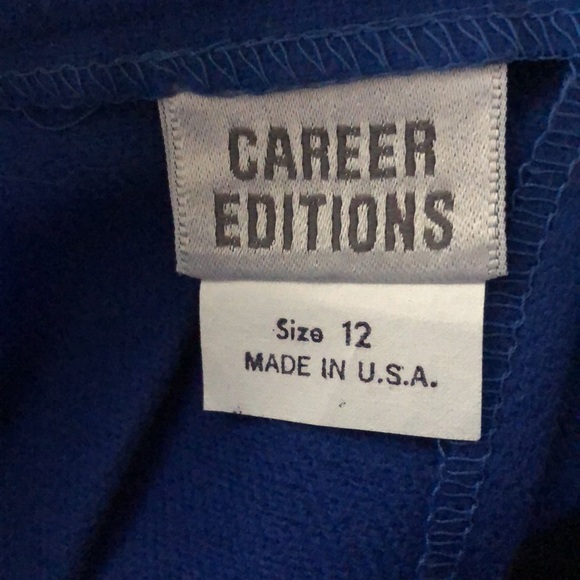 Vintage Career Editions Blue 100% Wool Pleated Skirt made USA 12 - Picture 6 of 6